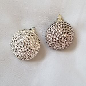 Silver Rope Earrings Clip On